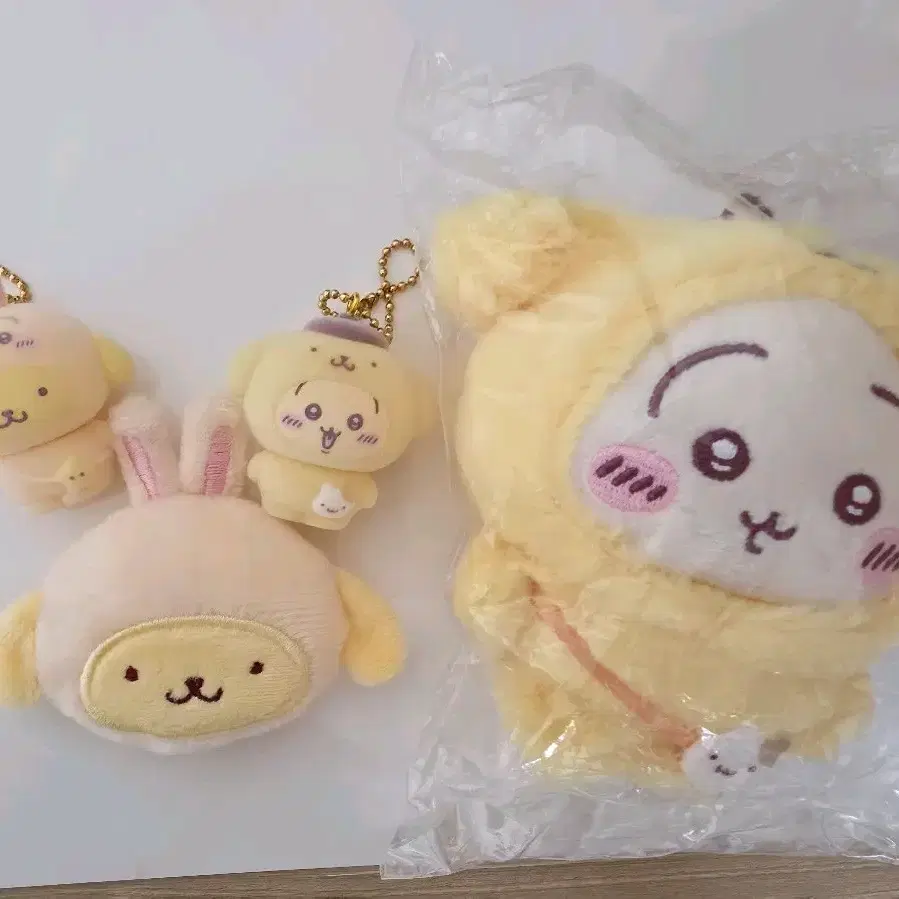 치이카와 산리오 폼폼푸린 우사기 마스코트 플로키 머리핀 세트