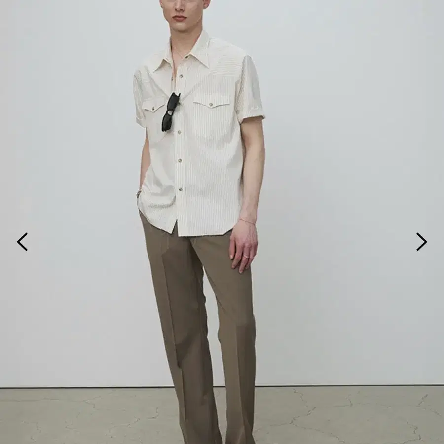 [M] 토니웩 Raw cut Stripe Check Shirt