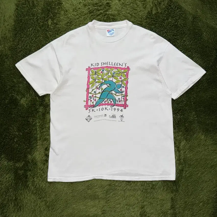 [XL] 90s Hanes 헤인즈 Made in USA Beefy-T Kid Shelleens 5K/10K 러닝 튜블러 티셔츠