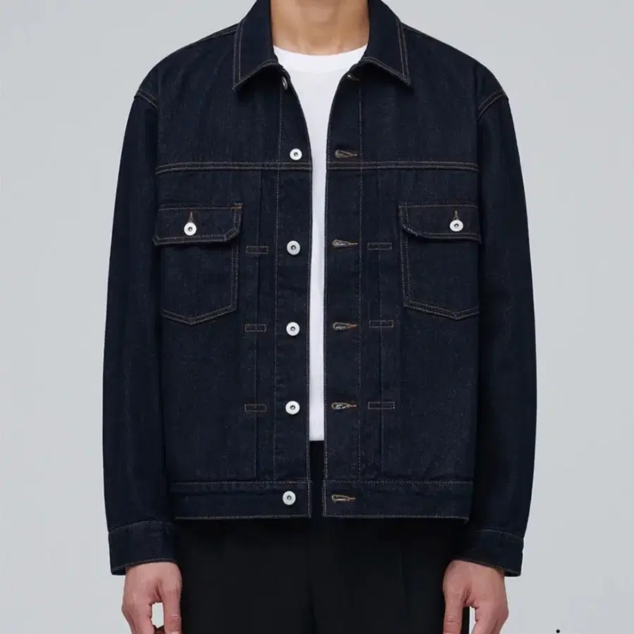 (미착용새것) 무신사스탠다드 데님 청자켓 M 95 100
