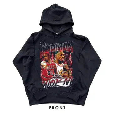 Dennis Rodman 그래픽 후드티 블랙