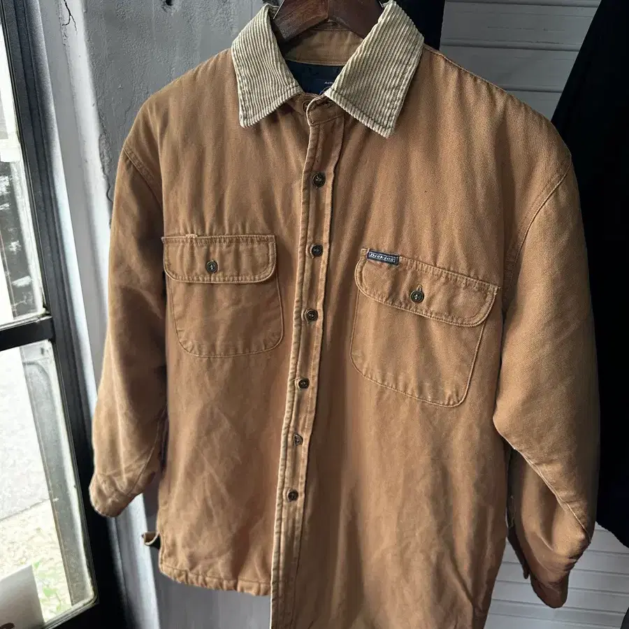 Dickies 딕키즈 코듀로이 카라 퀼팅 캔버스 워크 셔츠 자켓
