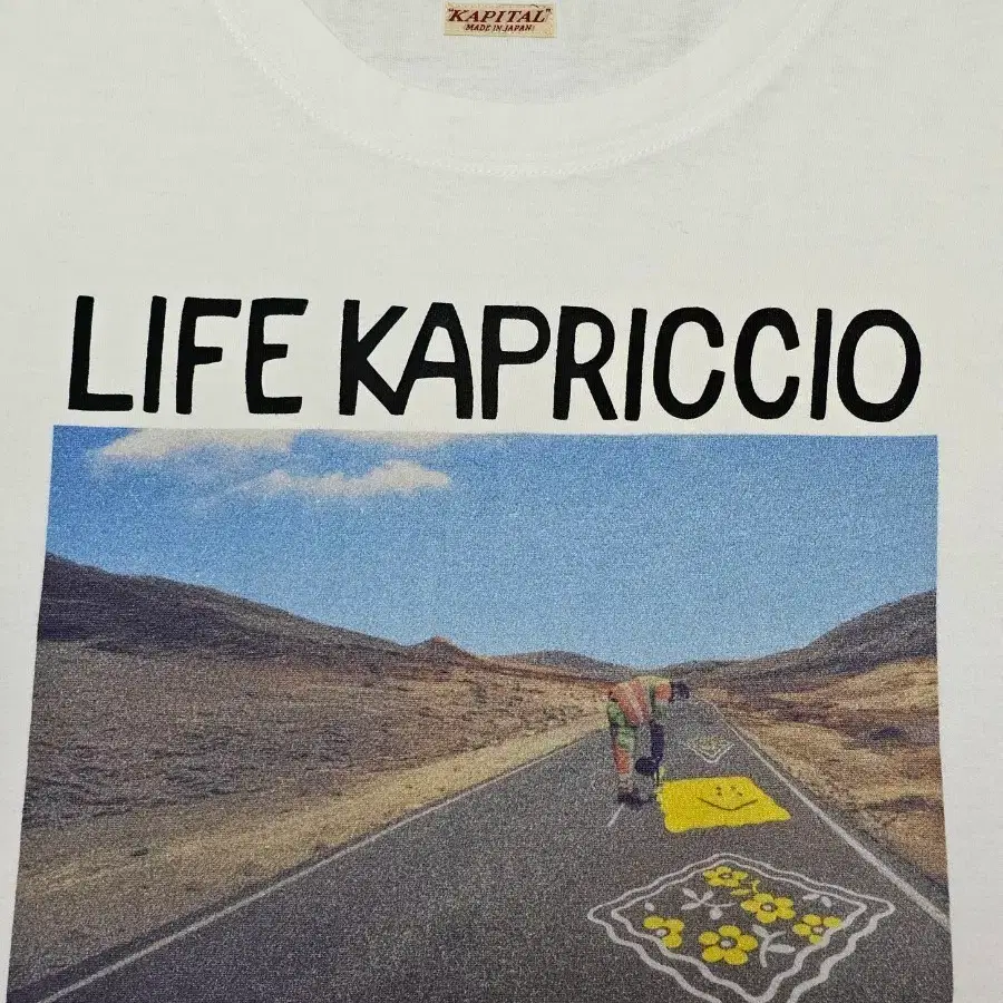 [3 사이즈] 캐피탈 LIFE KAPRICCIO 빅 민소매 티셔츠 화이트  no. 028