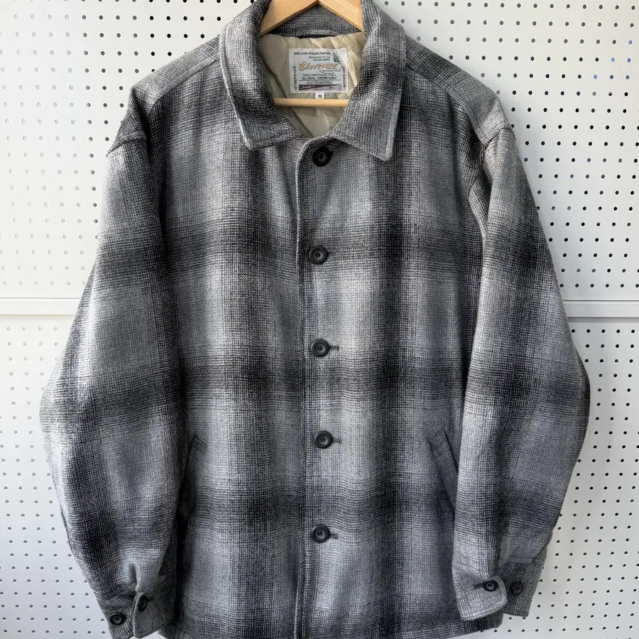 쉐브론 90's 옴브레 체크 울 자켓