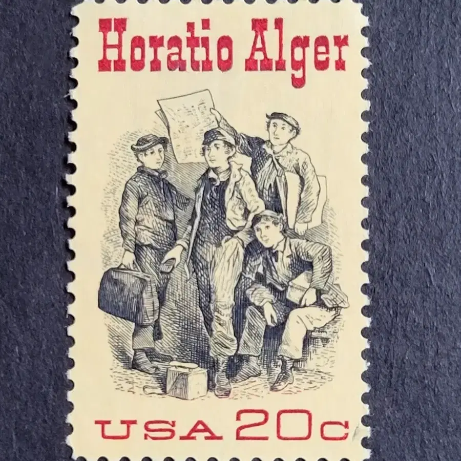 (미국우표)1982년 19세기 유명소설가 호레이쇼 엘저기념 우표Horatio Alger