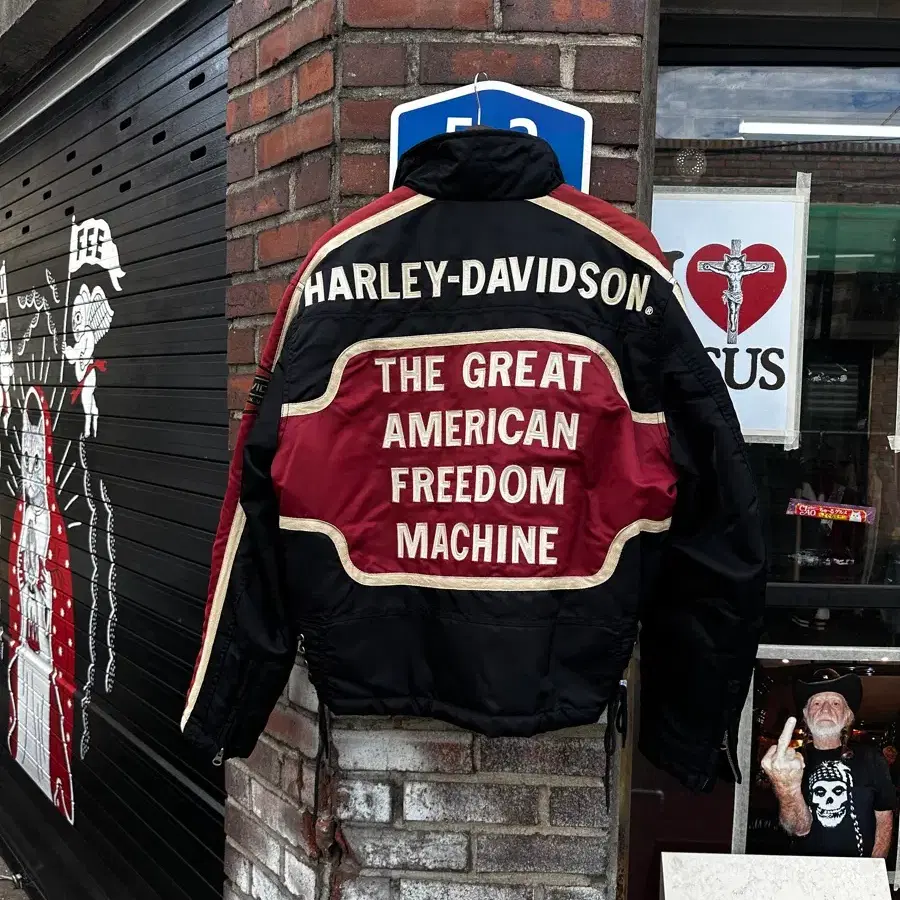 Harley-Davidson 할리데이비슨 빈티지 레이싱 패치 퀼팅 자켓