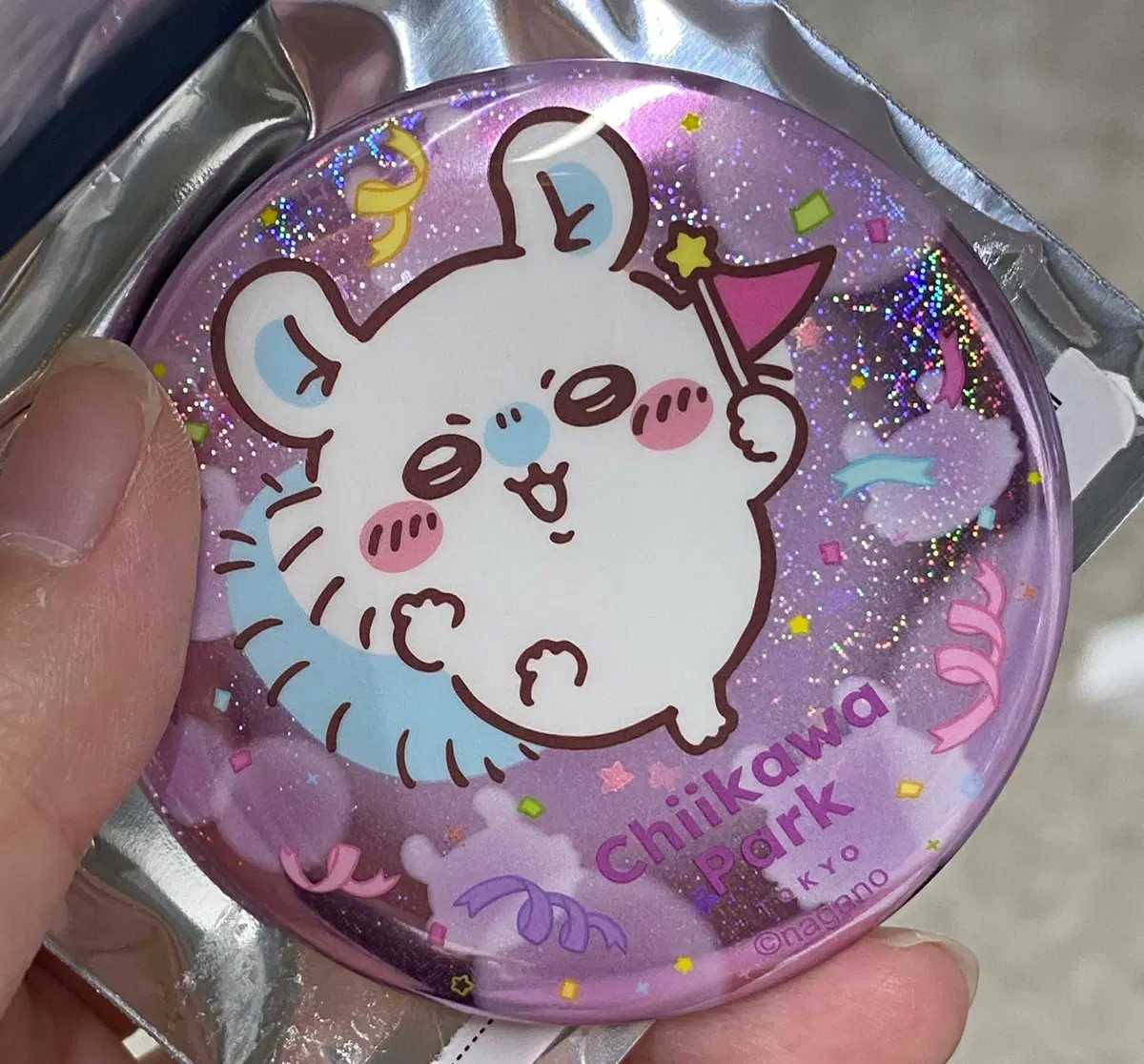 Chiikawa Park Momonga Badge