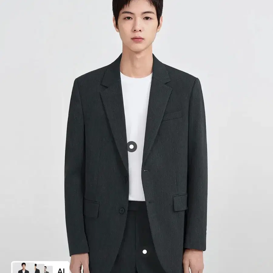 무탠다드 릴렉스드 베이식 블레이저 차콜그레이 XL