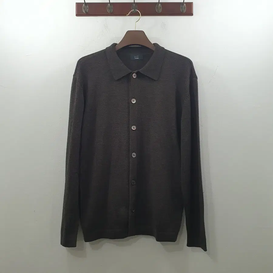 100 PAL ZILERI PULL 빨질레리 남성 브라운 모 100% 간절기 카라 니트 가디건