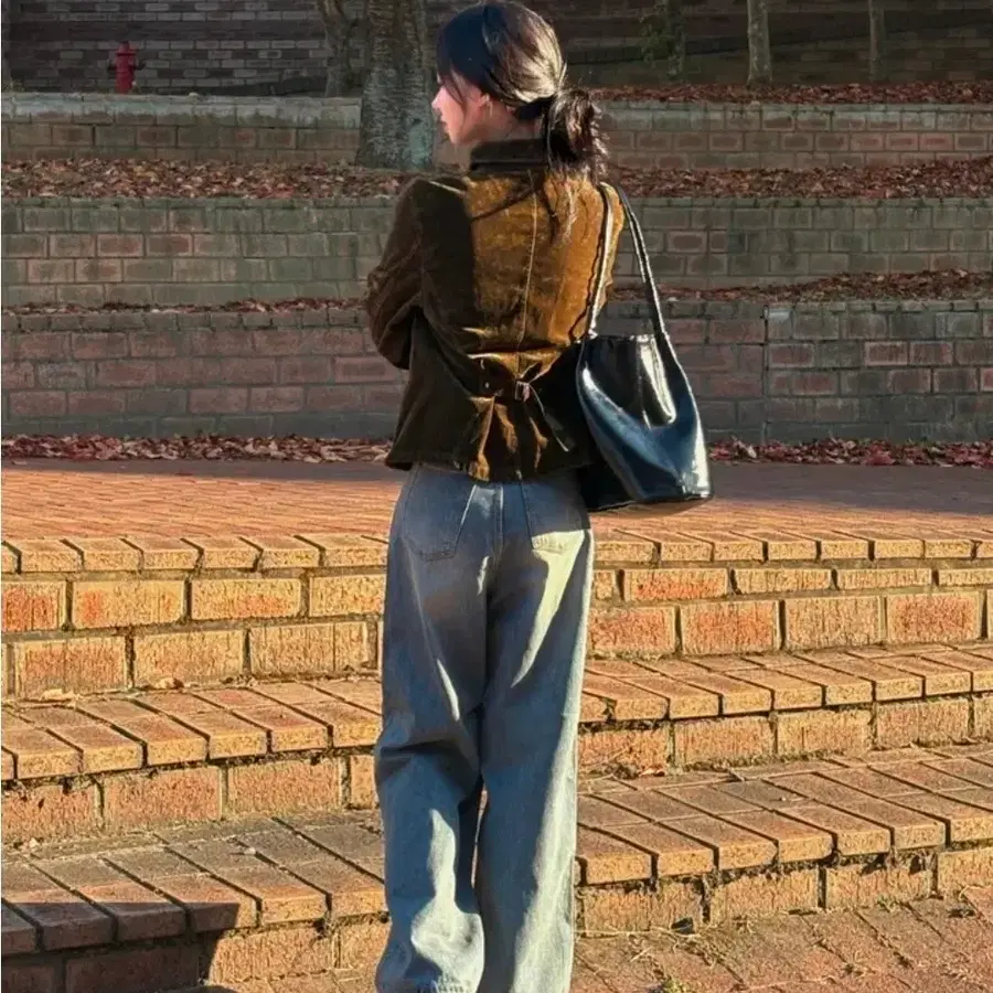 새상품 LUMIT 워시드 벨벳 포켓 데님 자켓