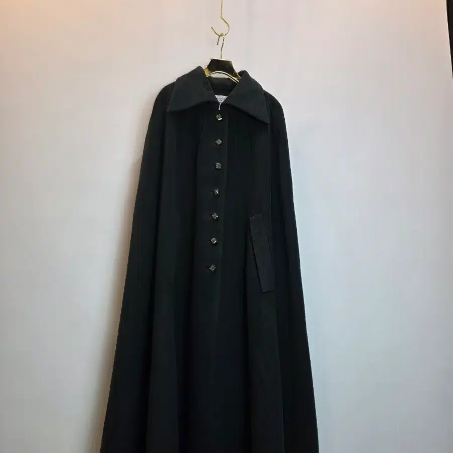 울100%/희귀] maison de PAVOT 아오야마 핀턱 맥시 롱 케이프 코트