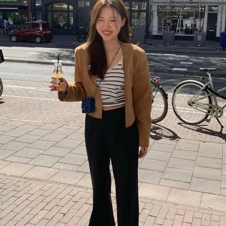 타낫 헤이그 스웨이드 크롭 자켓