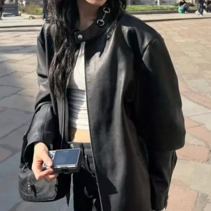 구찌 m ) 홀스빗 레더 자켓 뎀나 사진 4