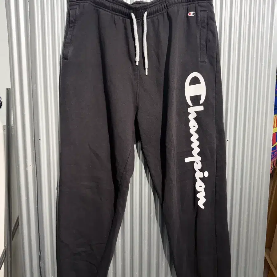 [2XL] 챔피온 CHAMPION 스크립트 빅로고 기모 조거팬츠 스웻팬츠