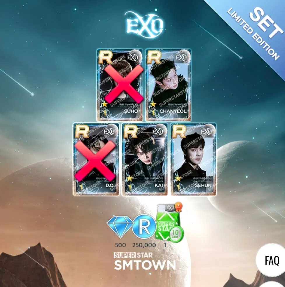 Exo superstar sm poca split (chanyeol, kai, sehun available)