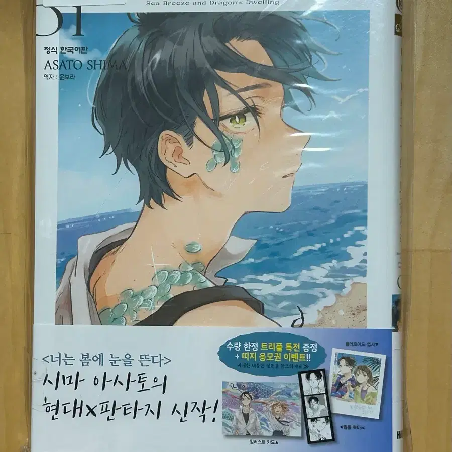 로맨스 순정만화 바닷바람과 용의 보금자리 1권 트리플특전 초판 애니메이트 특전 포함