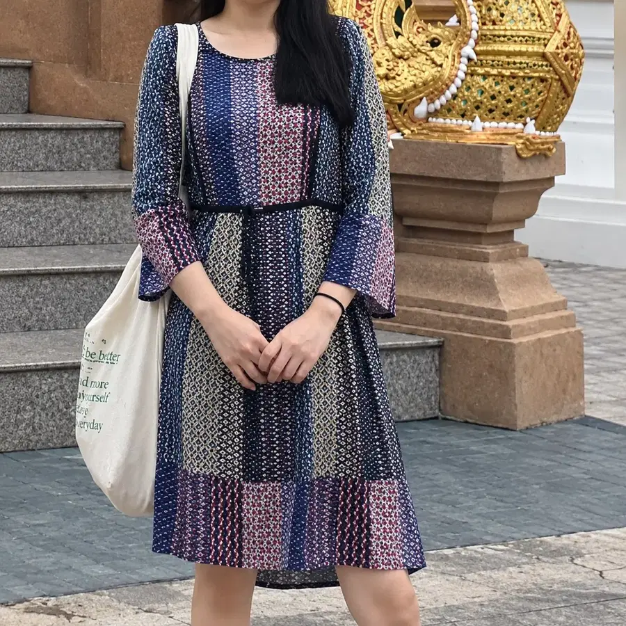 반에이크 에스닉 패턴 원피스