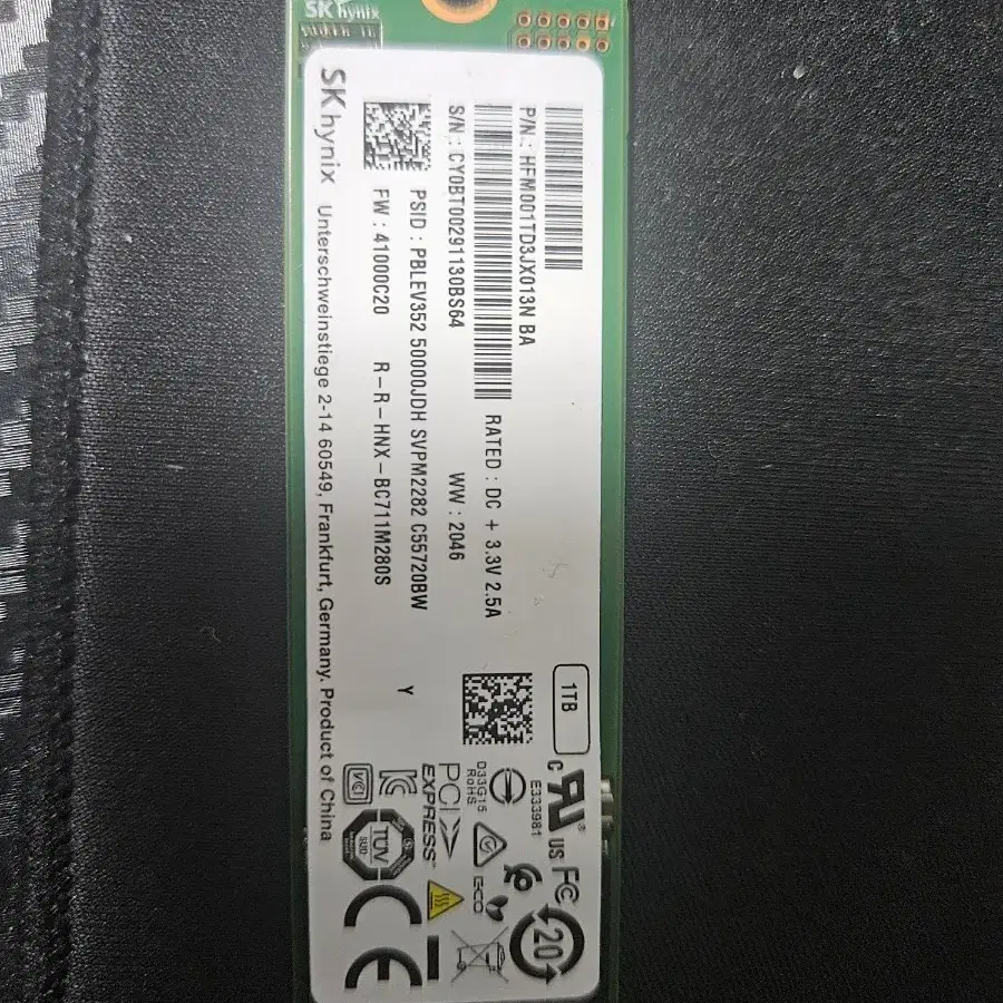 SK하이닉스 1TB NVMe Ssd bc711