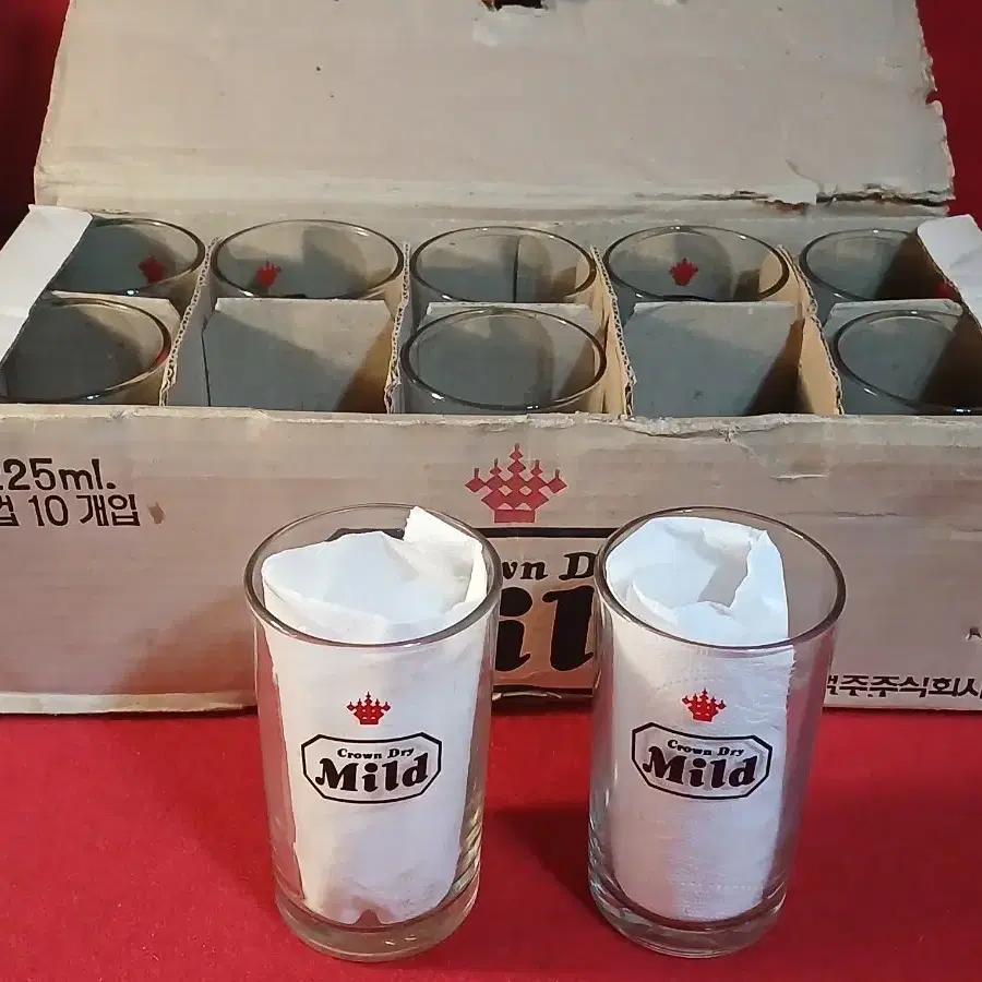 옛 조선맥주주식회사(크라운맥주) 유리컵 1박스