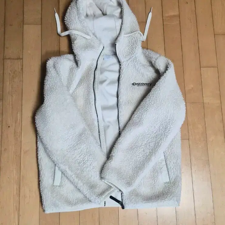디스커버리 후리스 후드집업 아이보리
