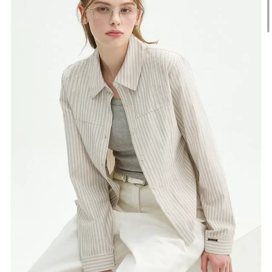 미케네 Bonnie Pintuck Striped Shirt 3[88-99] 사이즈