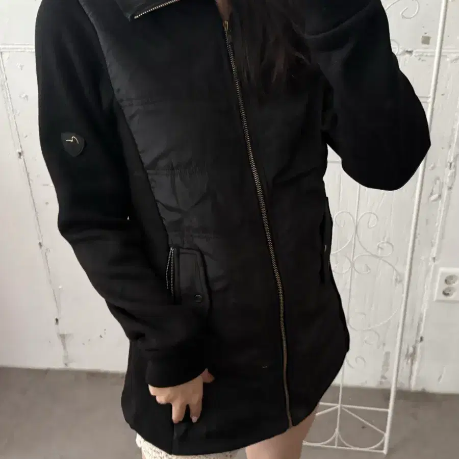 빈티지 에비수 블랙 패딩 집업