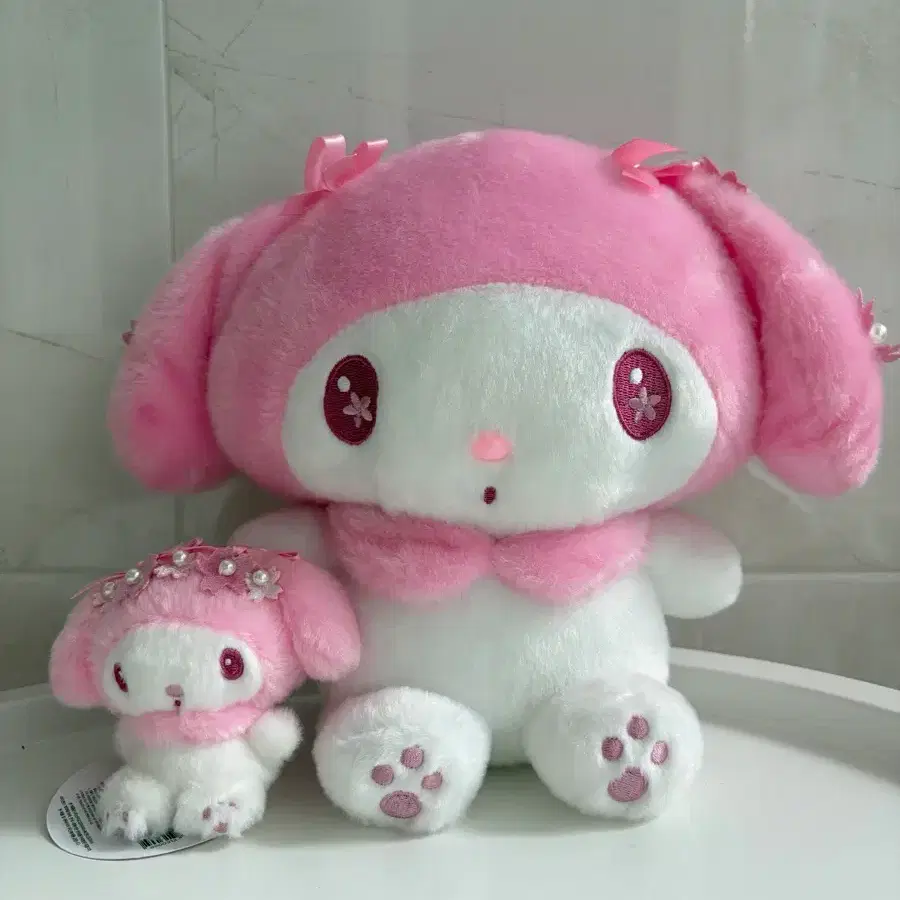 새상품)산리오 벚꽃 마이멜로디 중형25cm+소형8cm
