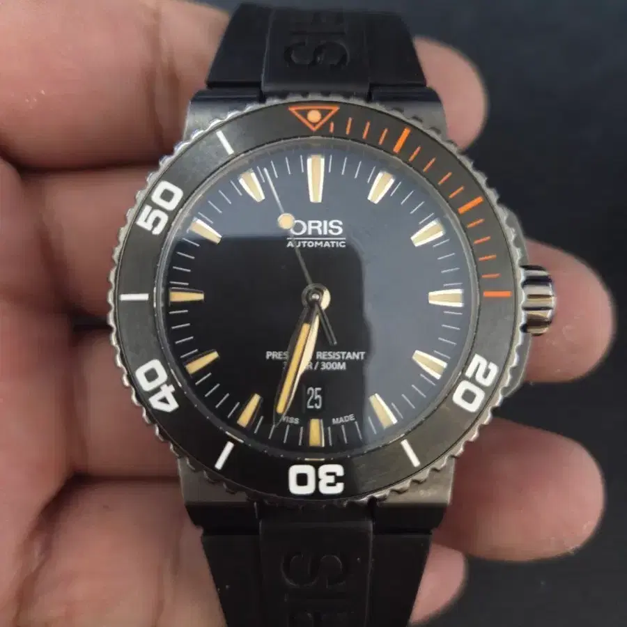 오리스 애커스 데이트 42mm 오토매틱 (사제가죽줄 포함 )