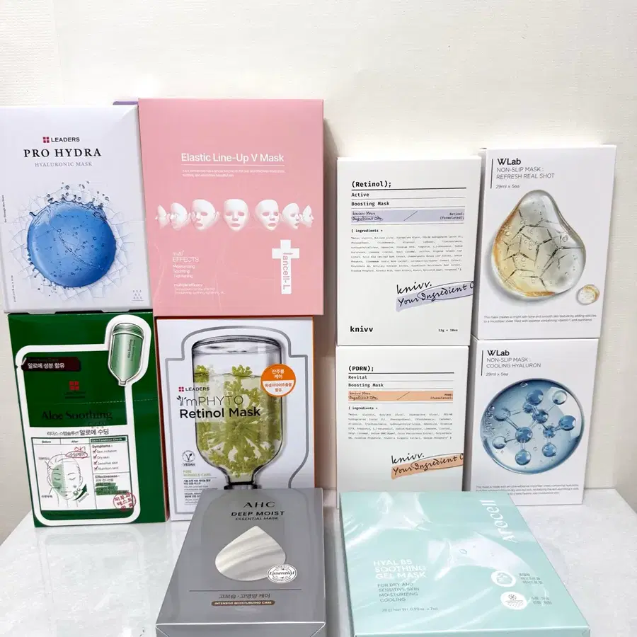 ₩6,900~ 이안셀 리더스 더블유랩 크니브 아로셀 더블유랩 AHC 리프팅 수분 진정 보습 마스크팩 겔마스크