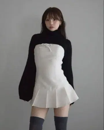 트위기 트위드 미니 드레스 화이트