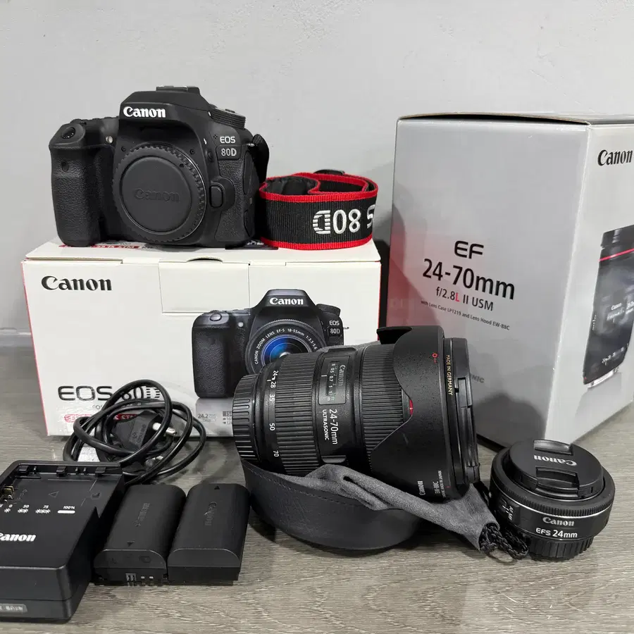 캐논 EOS 80D 1,831컷 민트급 + 신계륵 / 팬케이크 렌즈 2종 일괄