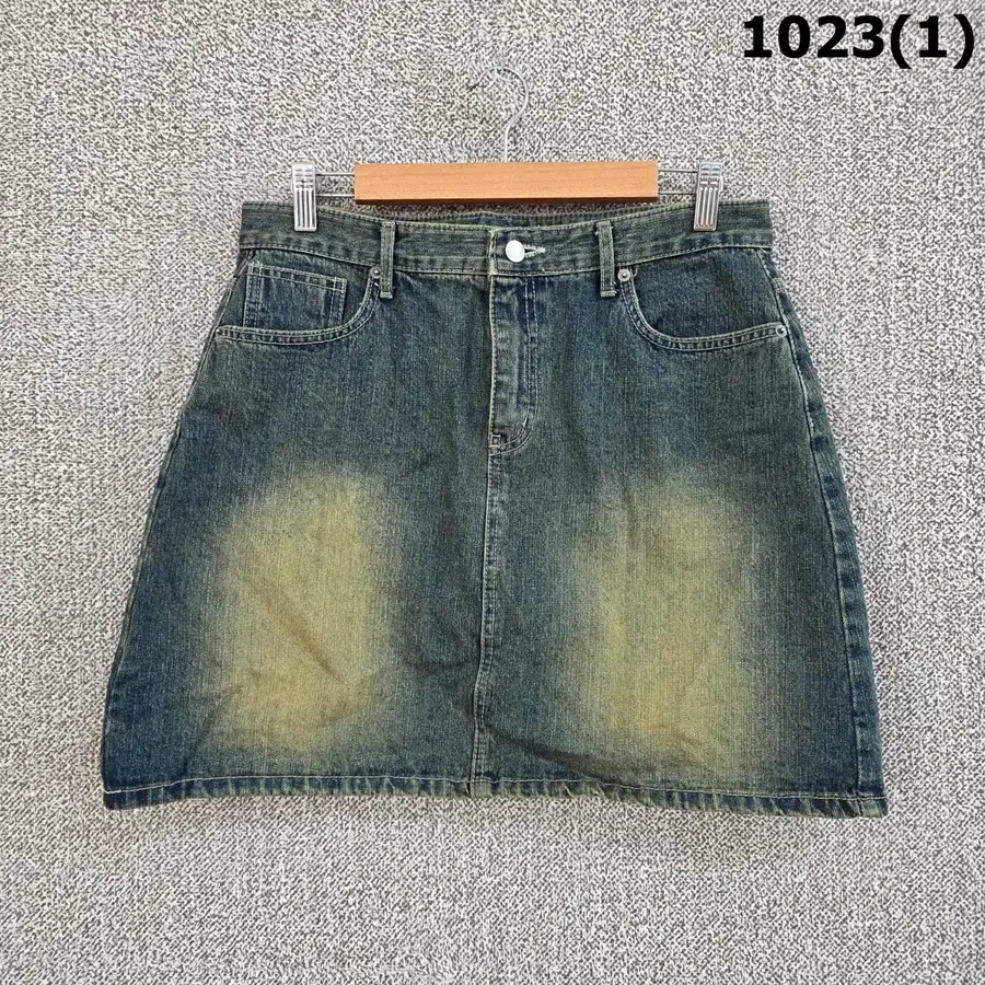 NEUKKIMPYO 데님 스커트 빈티지 워싱 2XL