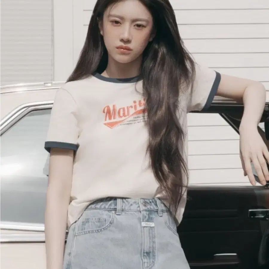 (새상품)마리떼 프랑소와 저버 반팔티 티셔츠 링거티