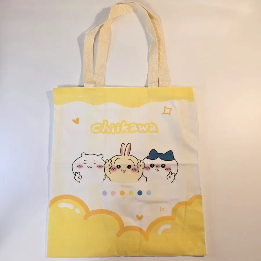 치이카와 먼작귀 캔버스 에코백 옐로우 하치와레 우사기