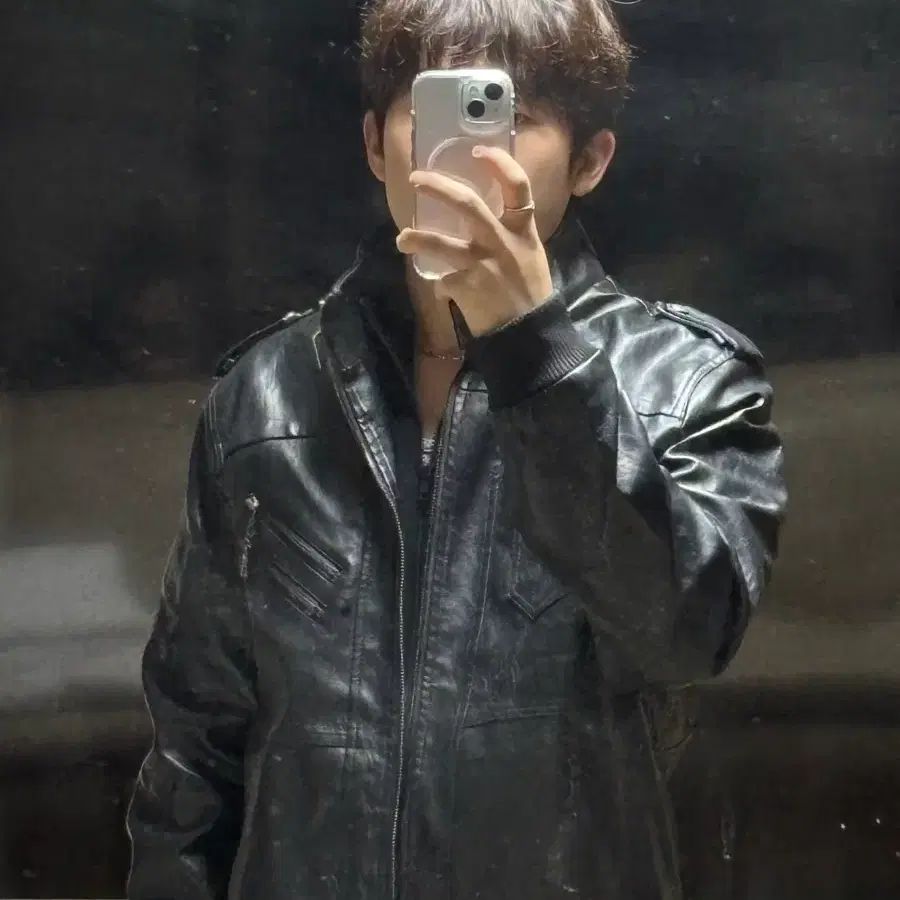 빈티지 레더 라이더자켓 블랙 xl