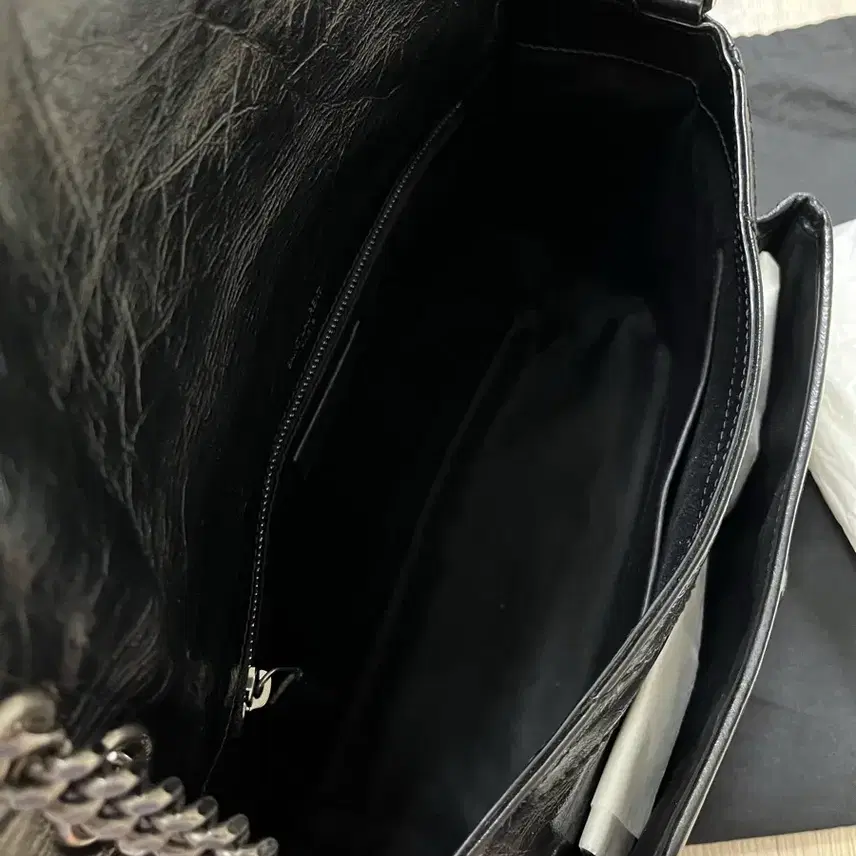 생로랑 빈티지 가죽 NIKI 미디엄 백 블랙 정품 미사용 사진 7