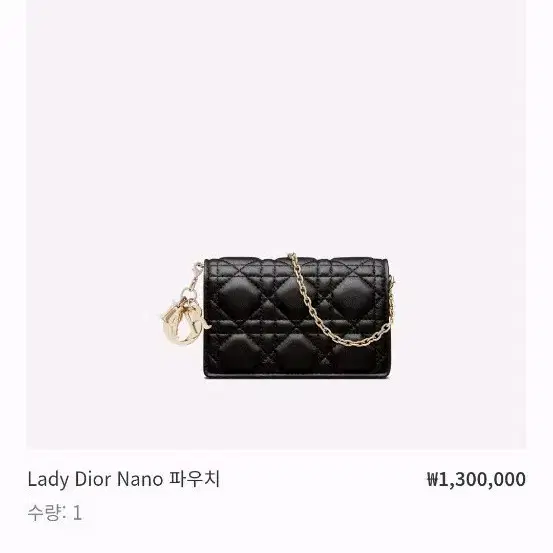 디올 레이디 디올 나노 파우치 블랙