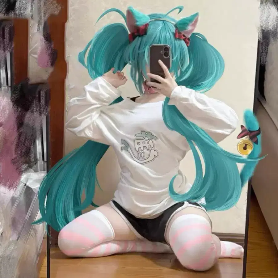 레어코스! 하츠네미쿠 데스크탑 네코미미 코스프레ㅣ보컬로이드 미소녀 프세카