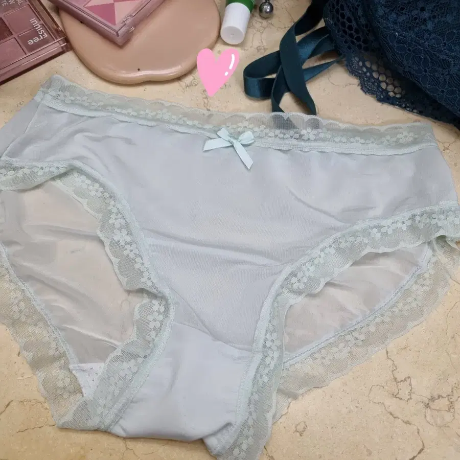 연초록 레이스 망사 팬티(중고임/초편함주의보)