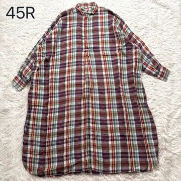 새상품급 45R 인도 린넨 마드라스 빅 드레스 원피스 멀티 컬러