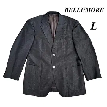 BELLUMORE 실크 린넨 남성용 테일러드 자켓 L 블랙
