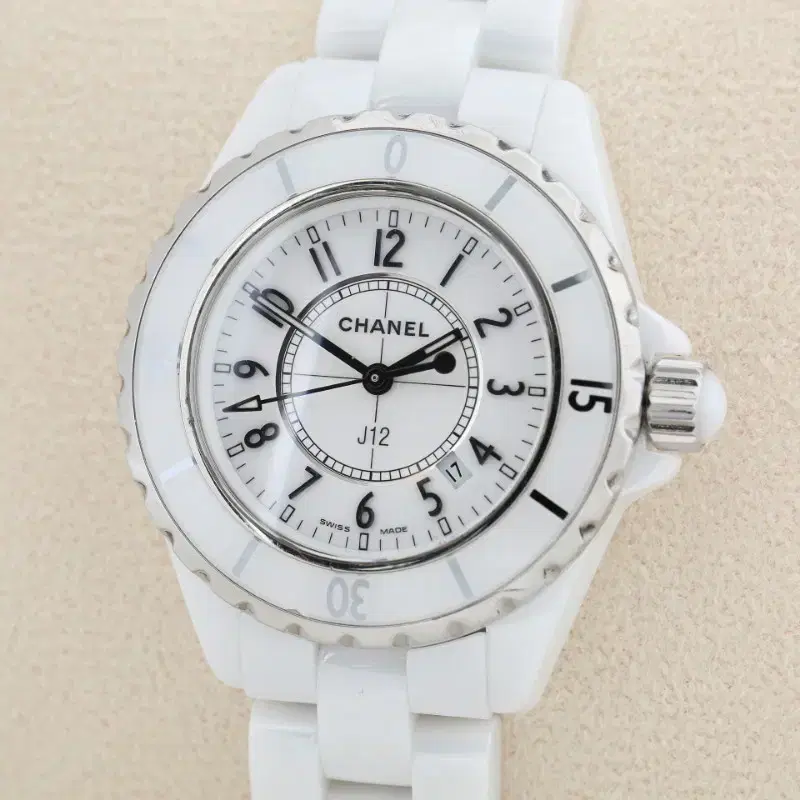 샤넬 Chanel J12 화이트 세라믹 쿼츠 시계 사진 2