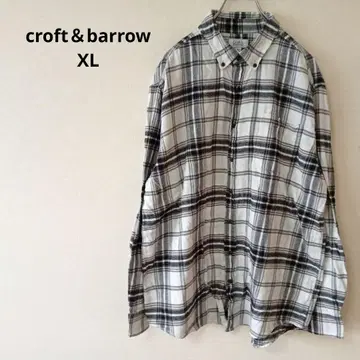 USA 구제 의류 Croft & Barrow 긴팔 플란넬 셔츠 체크 XL
