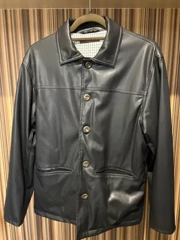 BENCH MARKING SHIRT 가죽 자켓 블랙