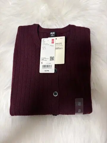 메리노 리브 크루넥 숏 가디건