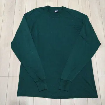 90s USA제 프룻 오브 더 룸 무지 롱T XL 싱글 스티치