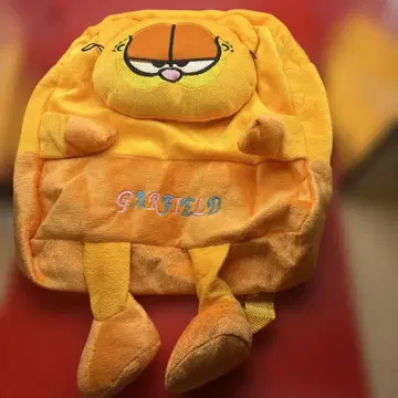 레어 가필드 Garfield 봉제 인형 백팩 오렌지 백