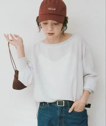 미사용품 리브 드와 조젯 요크 블라우스 라이트 그레이