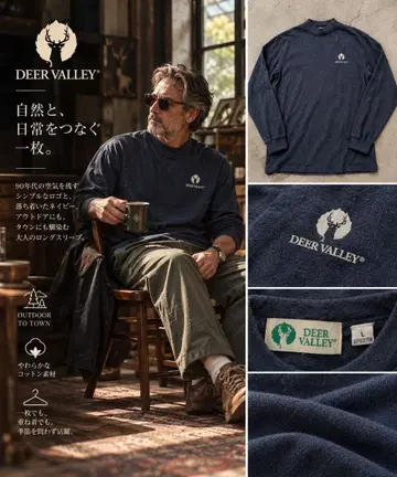 [ 레어 택 포함 ] 90s DEER VALLEY 모크넥 긴팔 T L사이즈