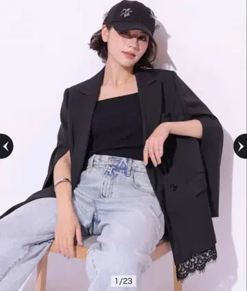 새상품 Arpege story 아르페쥬 스토리 레이스 슬릿 소매 자켓